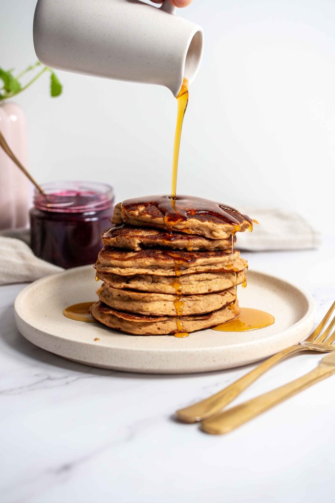 Healthy vegan protein pancakes plantbaes