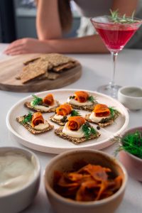 Cream Cheese Carrot Lox Canapés