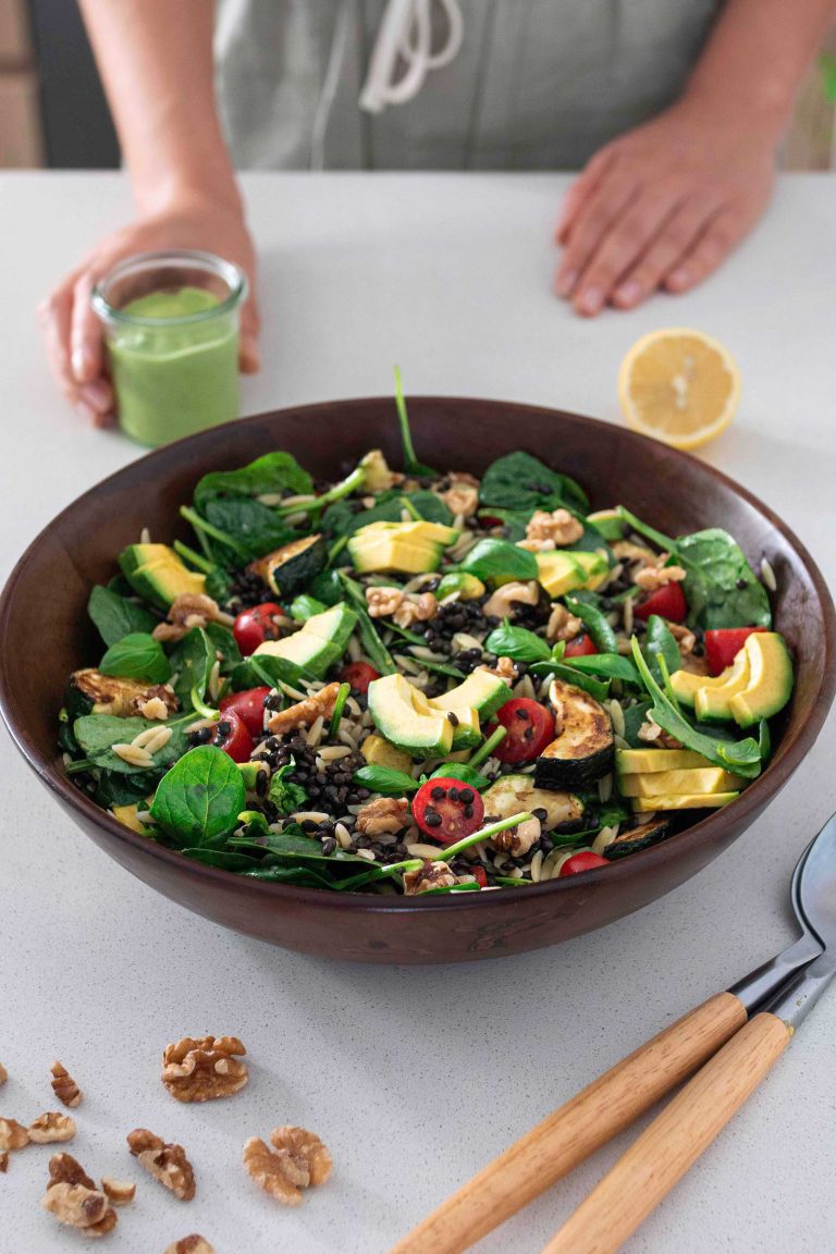 High-Protein Orzo Pesto Salad