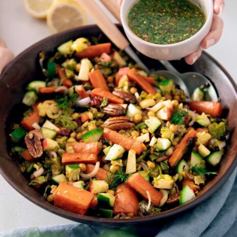 Crispy Rice & Shredded Brussels Sprouts Bowl