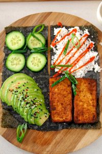 Viral TikTok Sushi Wraps (Vegan with Peanut Tofu)