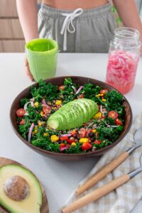 2-Bean Avocado Salad with Jalapenos, Cilantro Dressing