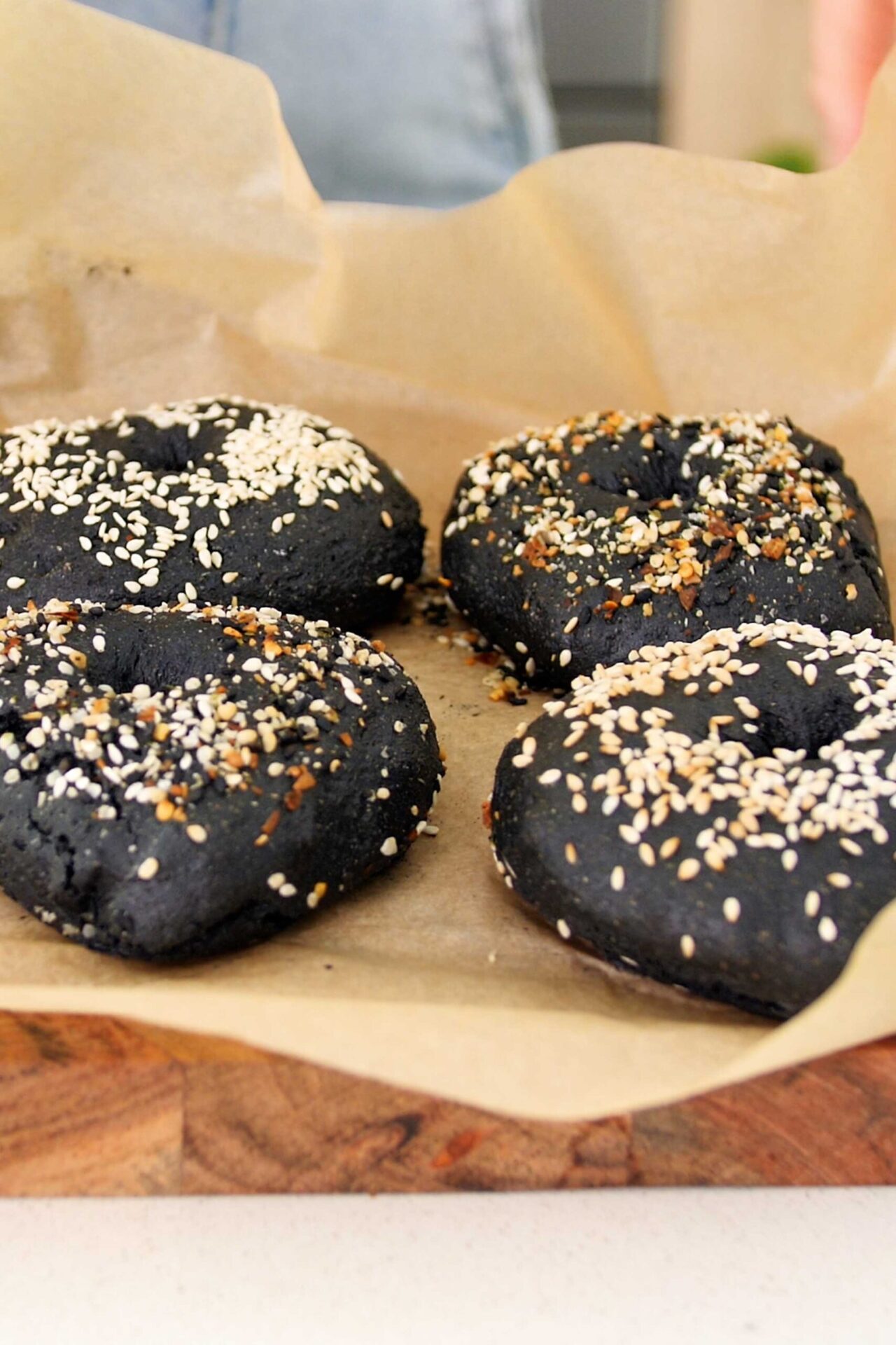 Easy Charcoal Bagels plantbaes