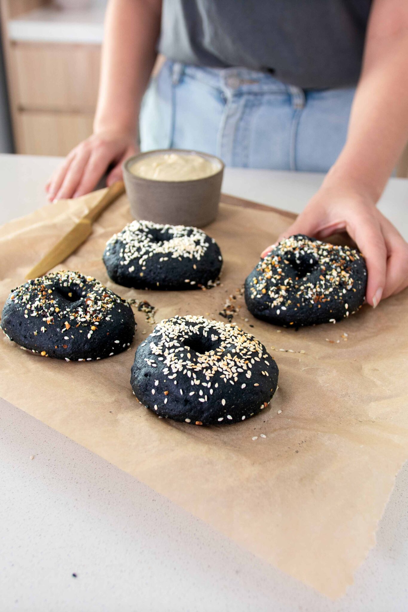 Easy Charcoal Bagels plantbaes
