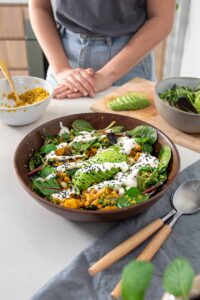 Roasted Butternut Squash, Turmeric Quinoa and Avocado Salad