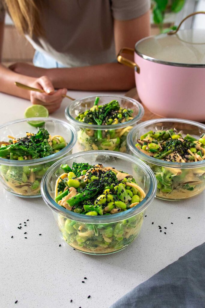 HighProtein Udon Noodle MealPrep plantbaes