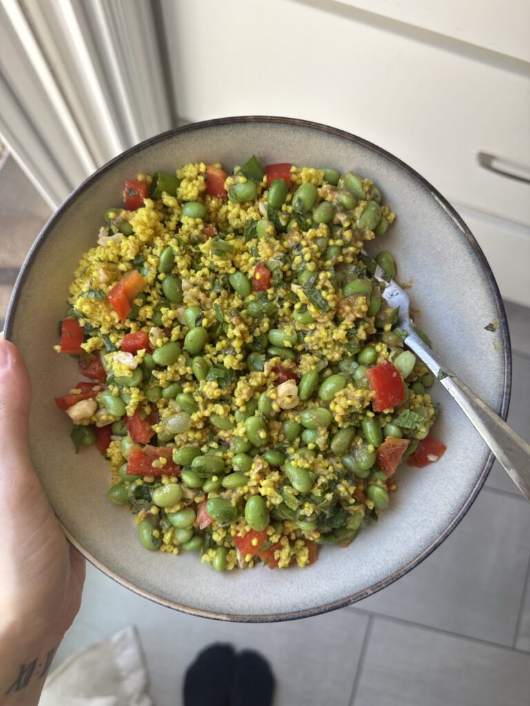 Gabi's Turmeric Quinoa and Edamame Salad (Meal Prep)