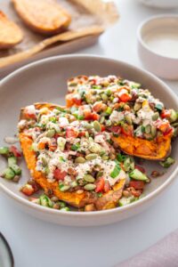 Roasted Sweet Potato Tabbouleh Bowl