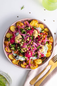 Greek-Style Potato Nachos (Healthy, vegan)