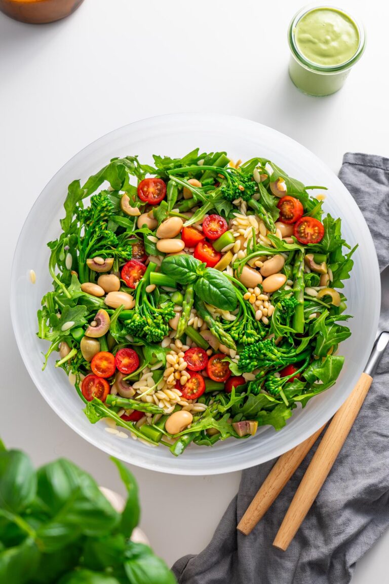 Oil-Free Pesto Orzo Salad