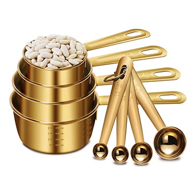 Stainless Steel Measuring Cups and Spoons Set