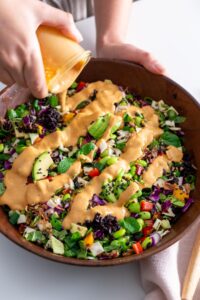 Rainbow Crunch Salad with Peanut Dressing