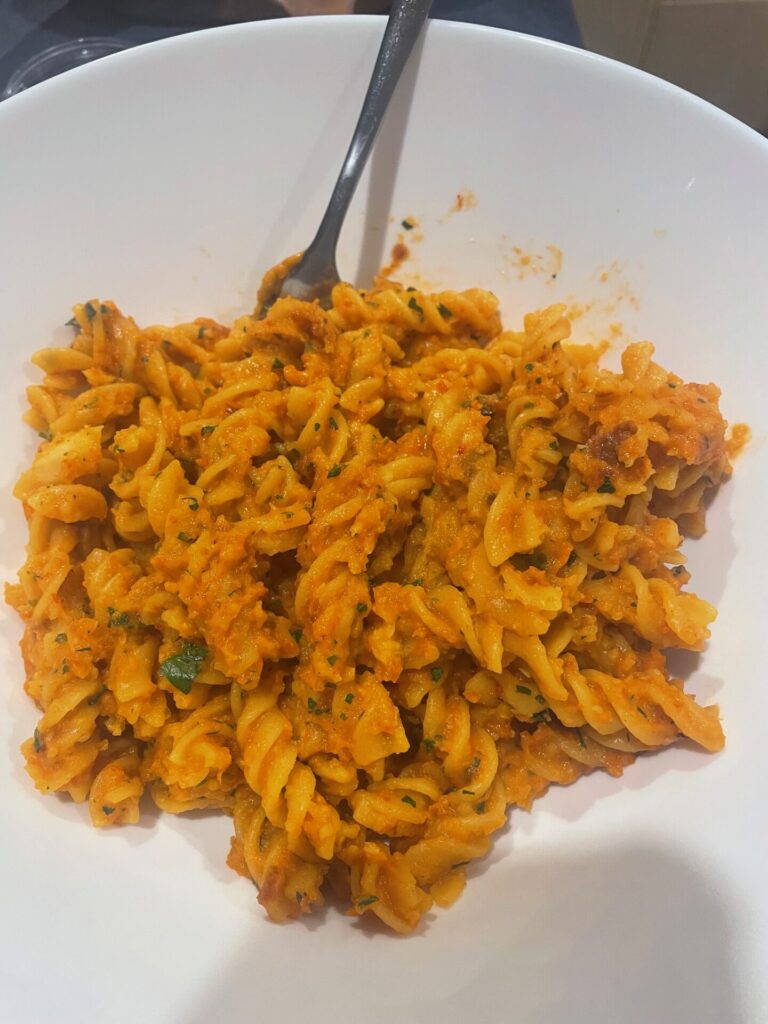 Vivienne's 10-minute High-Protein Romesco Pasta (Vegan and GF)