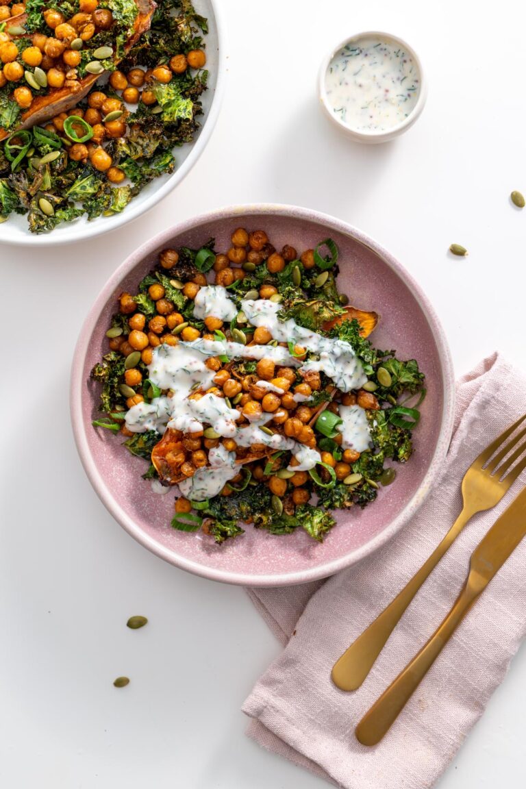 Roasted Sweet Potato Bowl with Crispy Kale