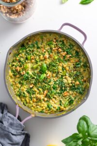 One-Pot Creamy Pesto Orzo