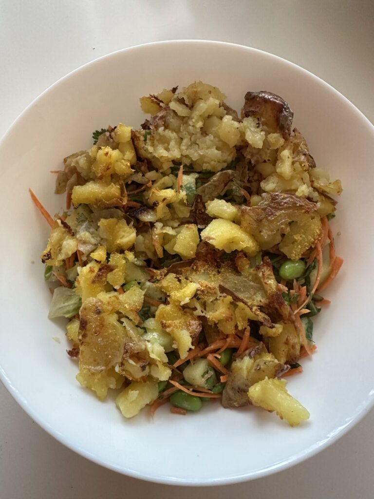Svetlana's Crispy Potato Salad with Spicy Peanut Sauce