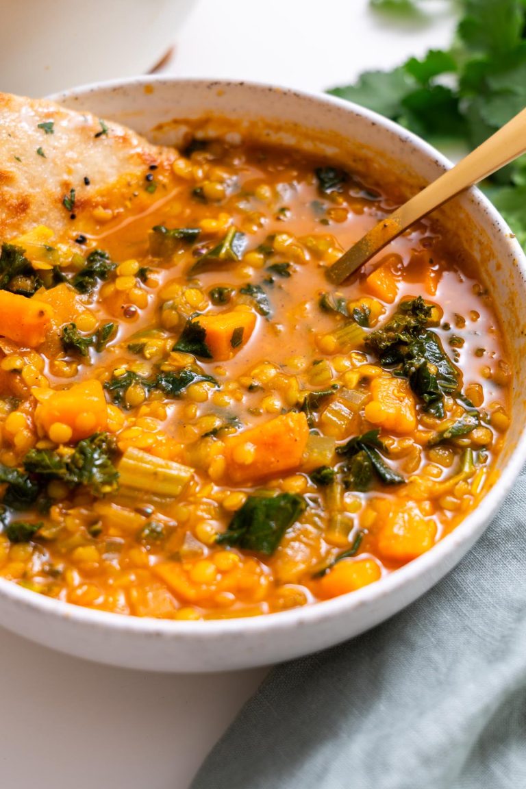 Curried Red Lentil and Sweet Potato Soup