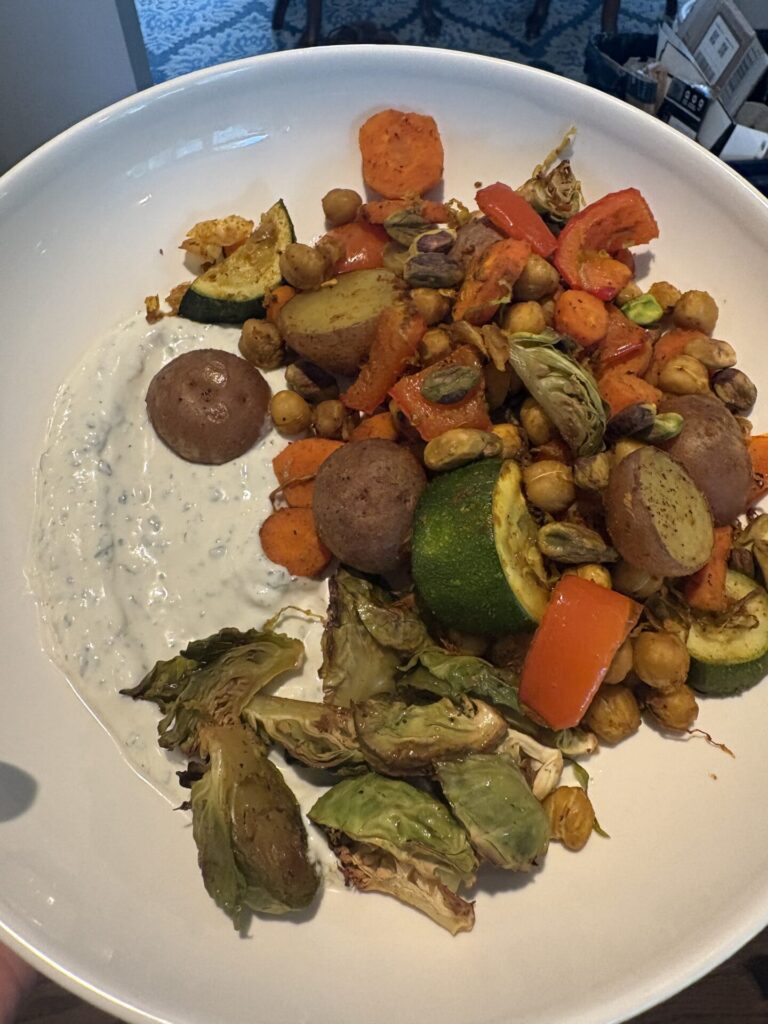 Courtney Thacker's Sweet and Spicy Mediterranean Bowl with Mint Yogurt Sauce