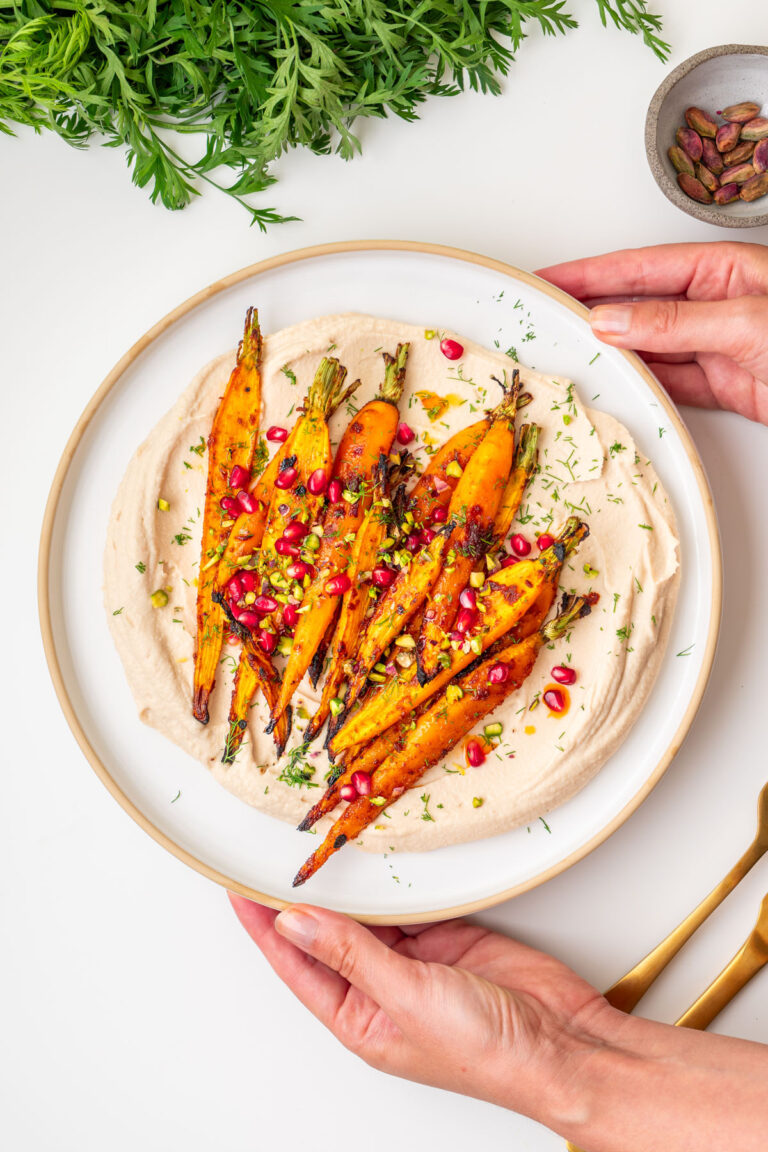 Maple Roasted Carrots with Creamy Butter Bean Dip