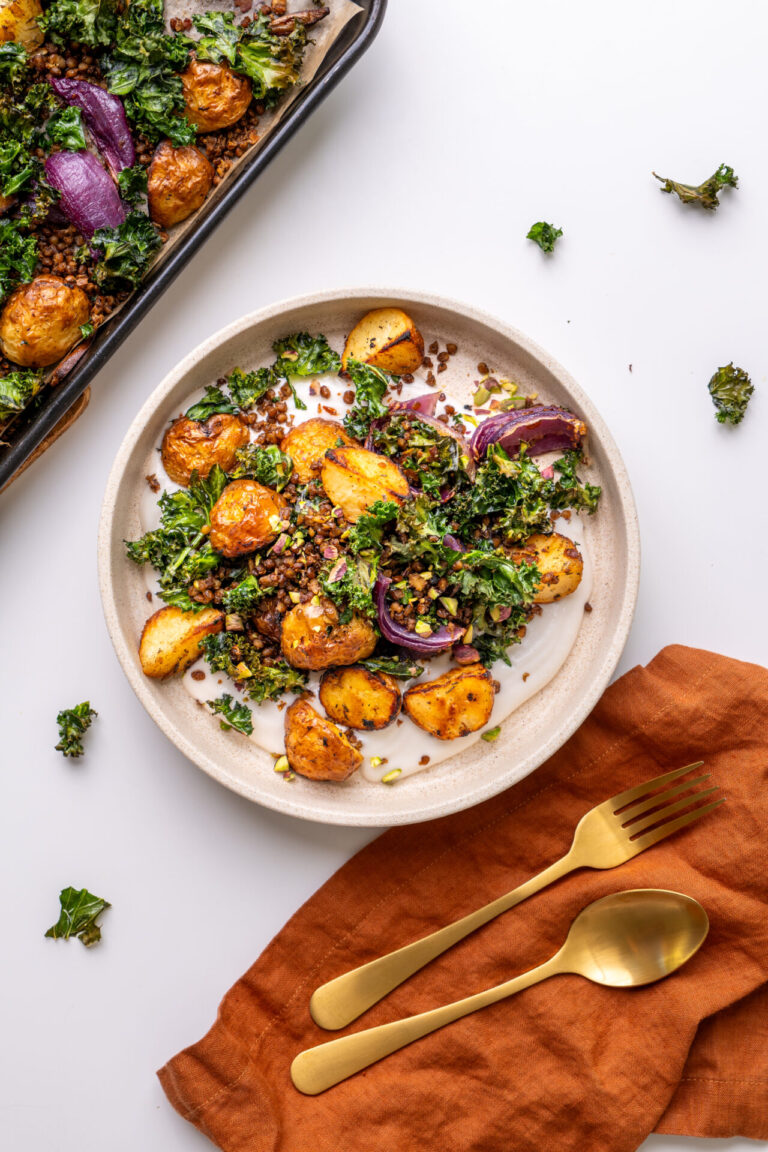 Sheet Pan Potato and Crispy Kale Bowl