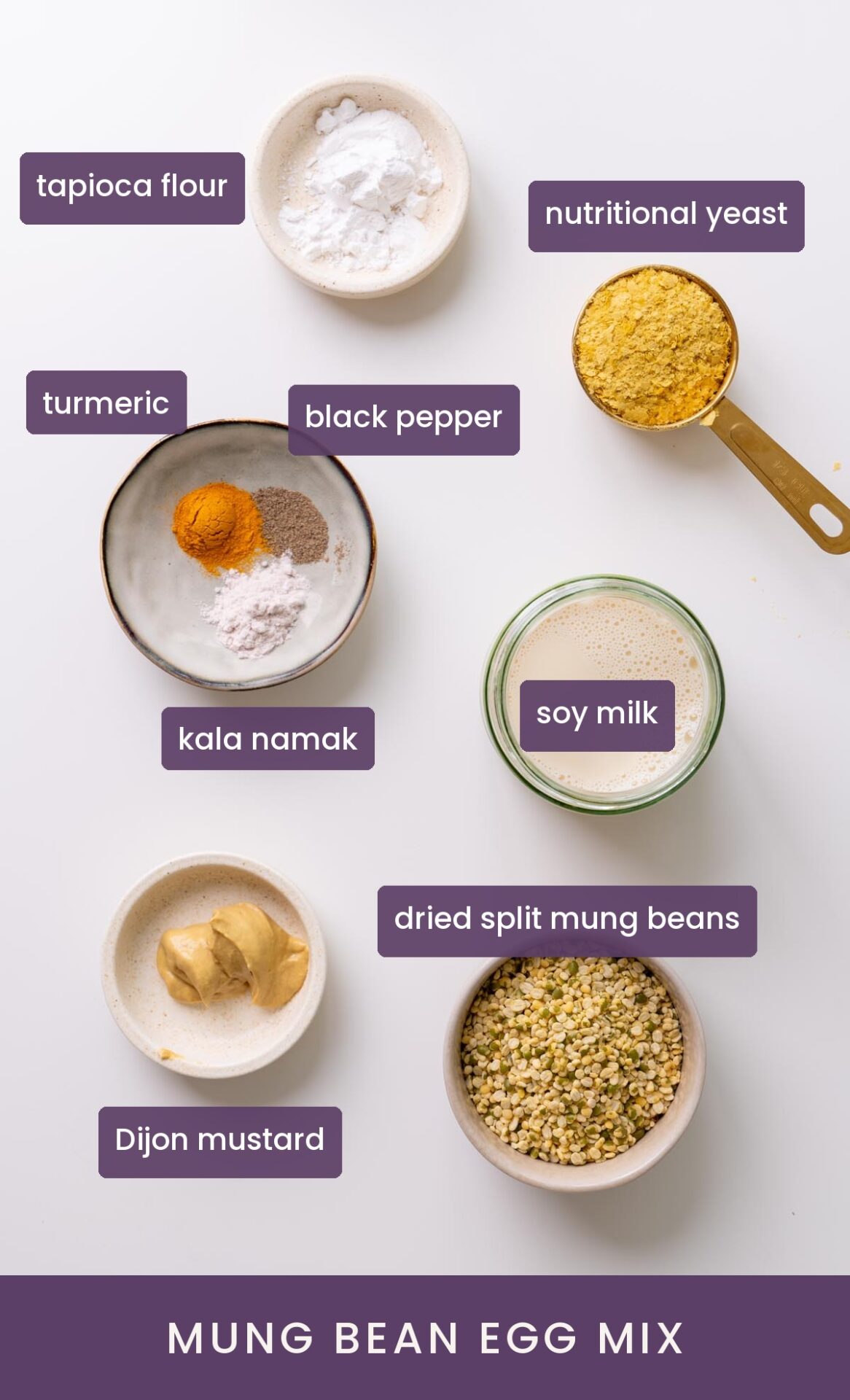 vibrant ingredients for a vegan potato crust quiche on a white surface.